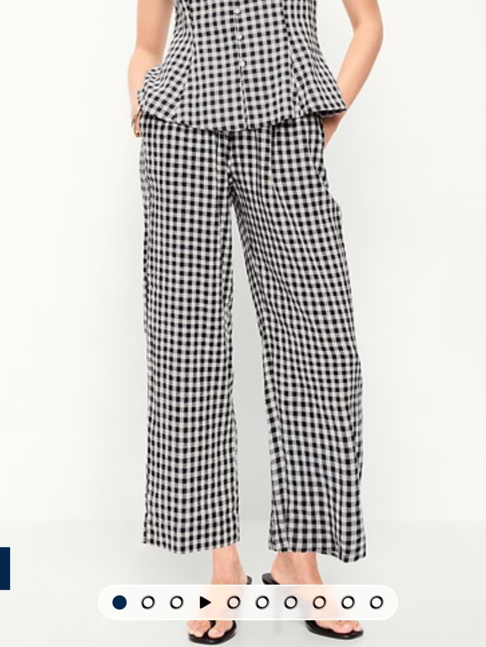 Old Navy high waisted straight leg gingham linen pants